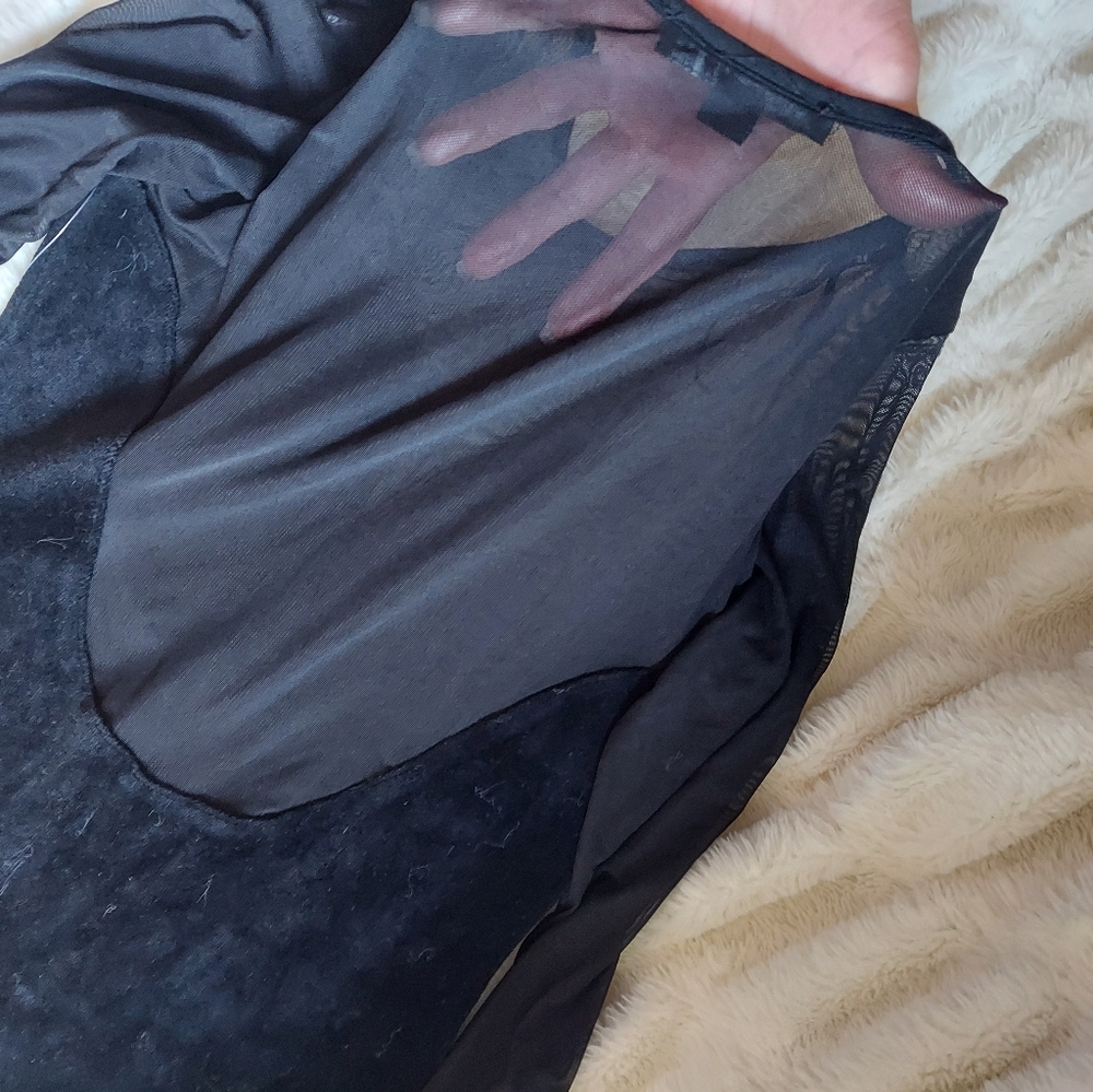 NWOT Forever 21 Velour & Sheer Dress - Picture 5 of 7